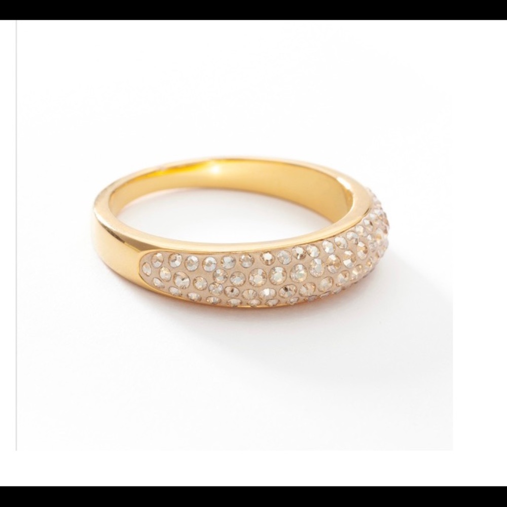 Touchstone Crystal Golden Luna Ring.